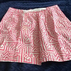 J. Crew Factory Pink and White A-Line Skirt